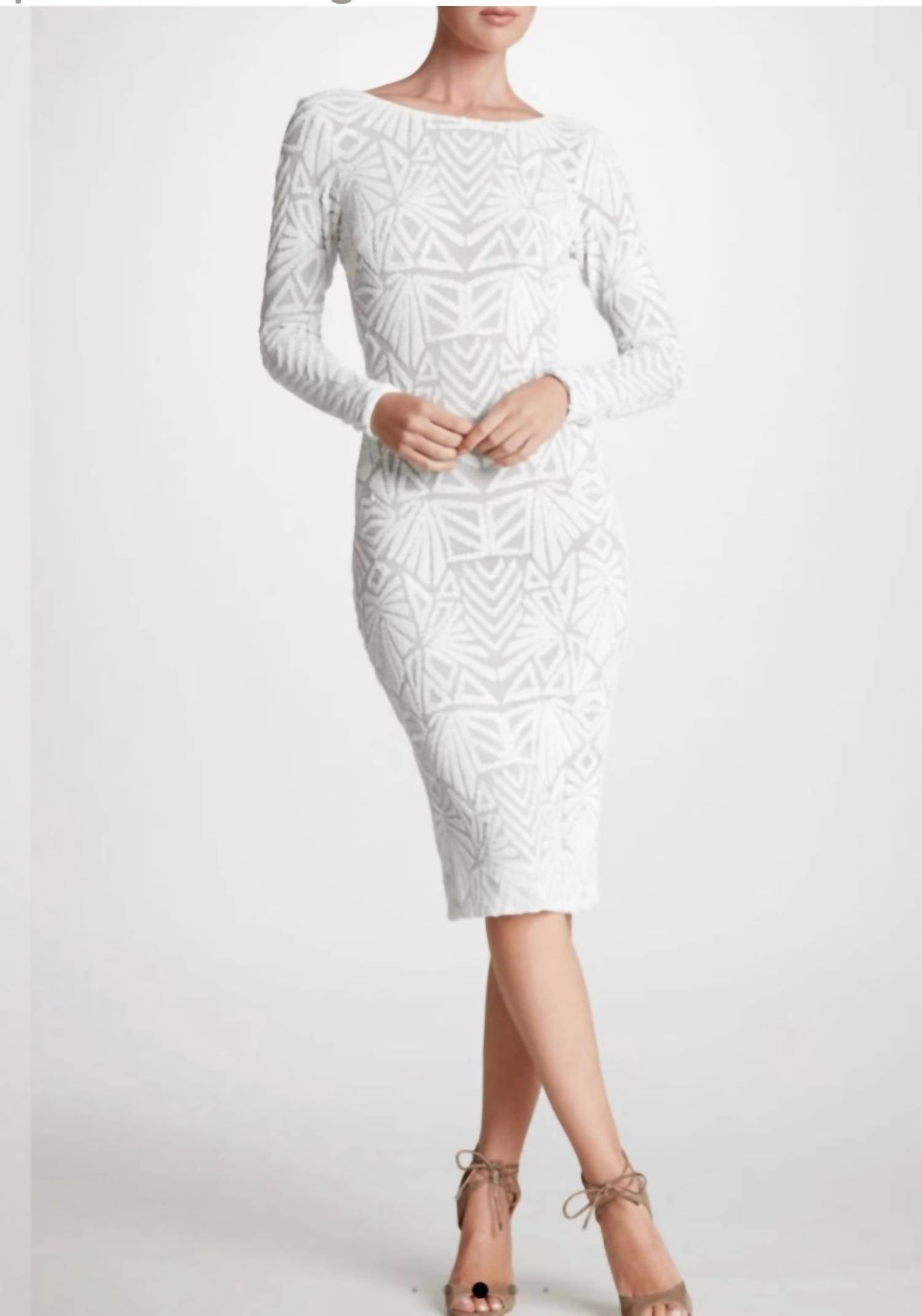 Dress The Population - Emery Sequin Low Back Midi Dress
