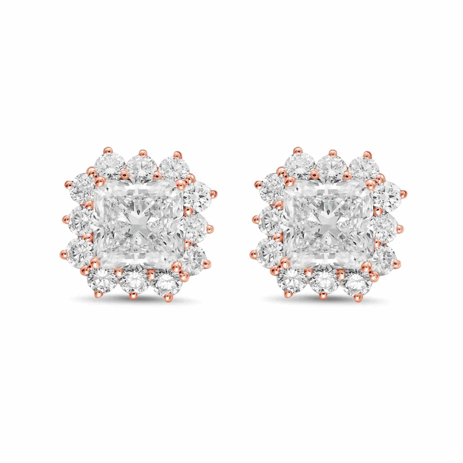 Diana M Jewels - Women's Radiant Lab-Grown Diamond Stud Earrings (12.00 Ct TCW) - Luxe