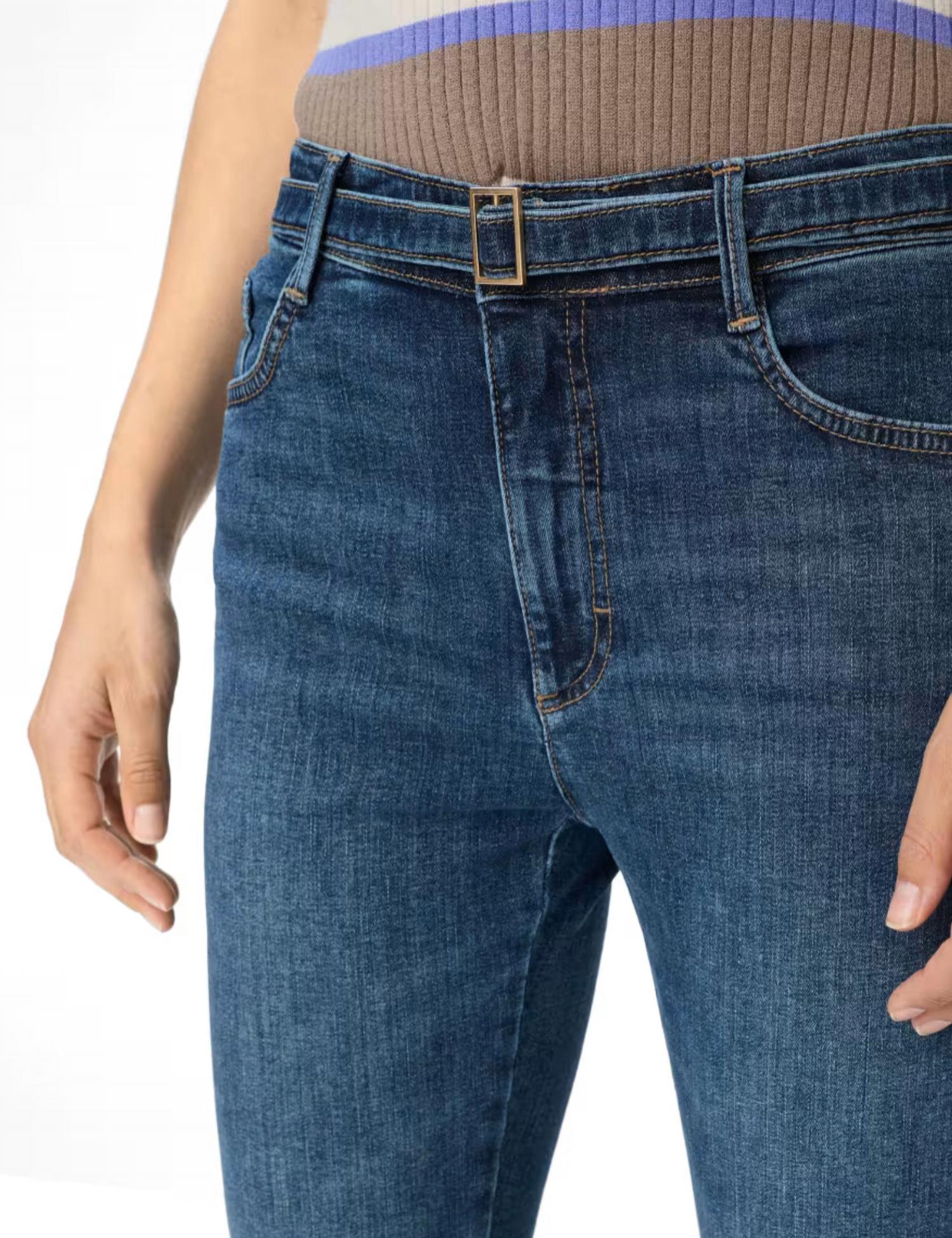 Brax Mary Five Pocket Bootcut Jean in used stone blue - women's jeans - view 4