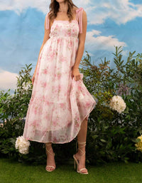 Blu Pepper - Sadie Floral Crochet Lace Strap Maxi Dress