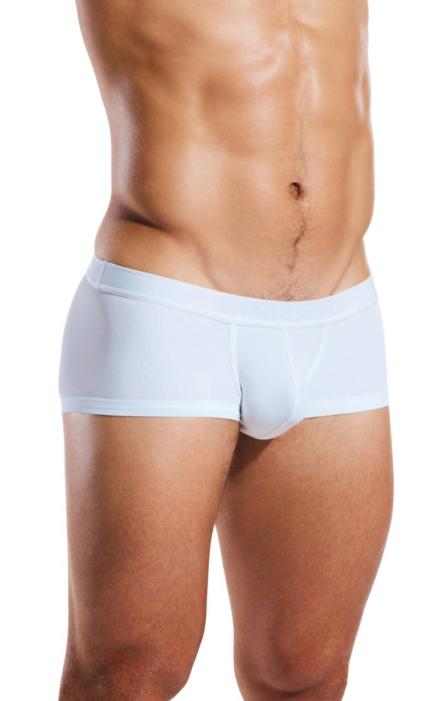 Cocksox Men's Contour Pouch Trunk in bianco - men's item - alternate view