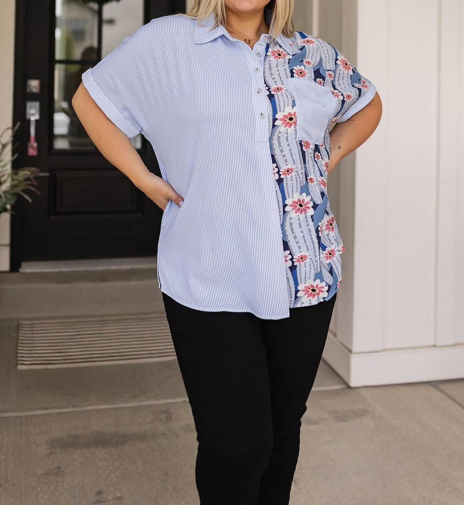 Jodifl - Best Of Both Worlds Button Down Top