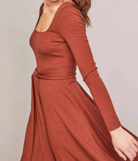 ASTR Sinclair Dress in warm nutmeg - women's dress - alternate view