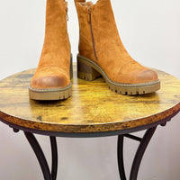 Olem - Women's Faux Suede Chunky Heel Bootie