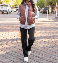 Grace And Lace - Butter Faux Leather Puffer Jacket