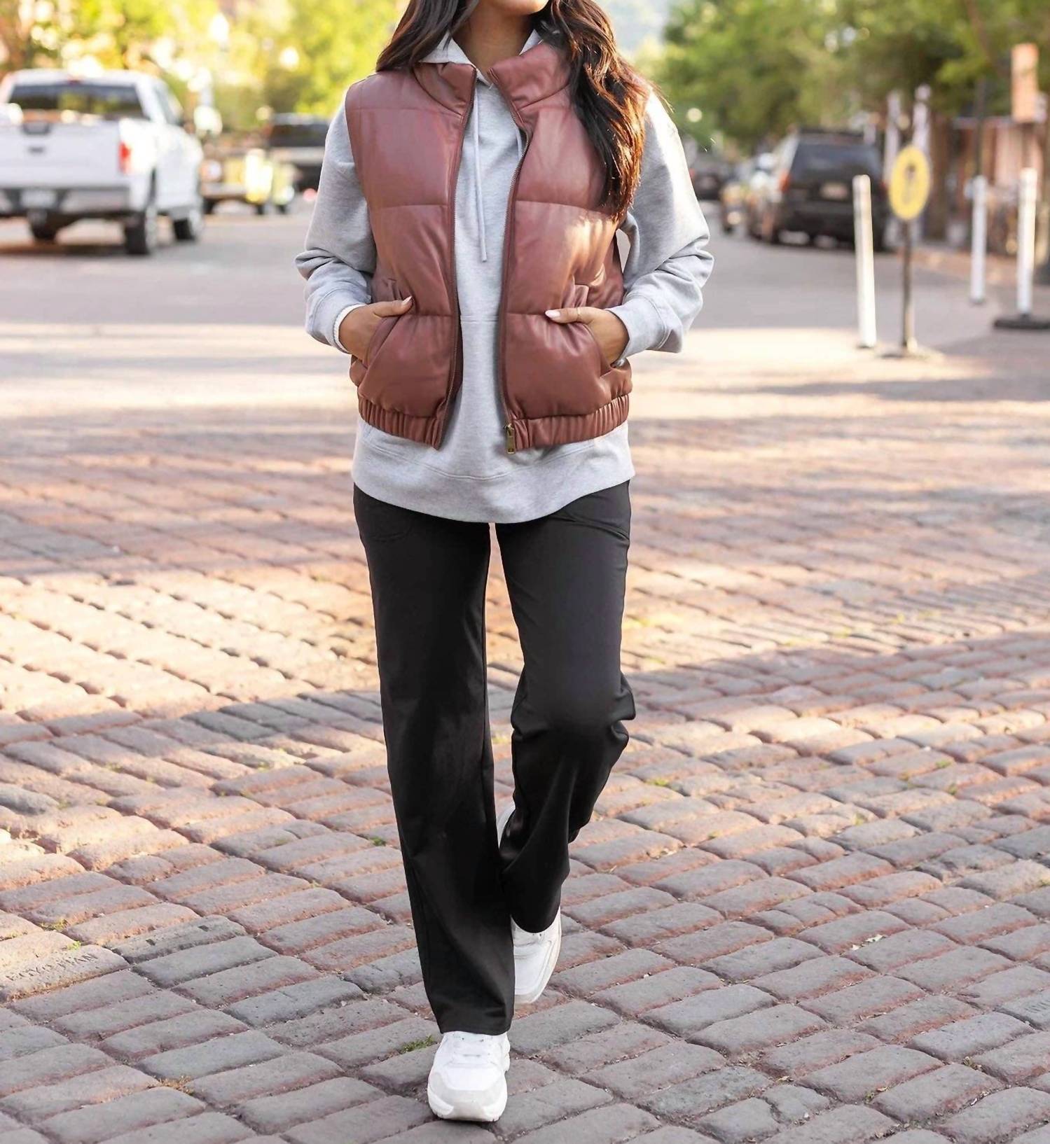 Grace And Lace - Butter Faux Leather Puffer Jacket