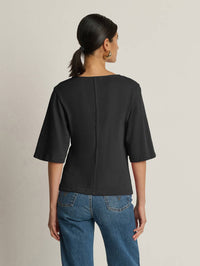 Nation LTD Gisela Half Sleeve Top in jet black 1 - women's blouse - alternate view
