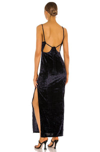 Free People Low Key Crushing Velvet Dress in rare night navy velvet - women's dress - alternate view