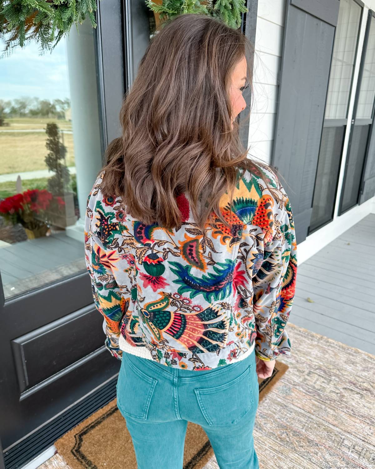 Ivy Jane - Print Velvet Jean Jacket