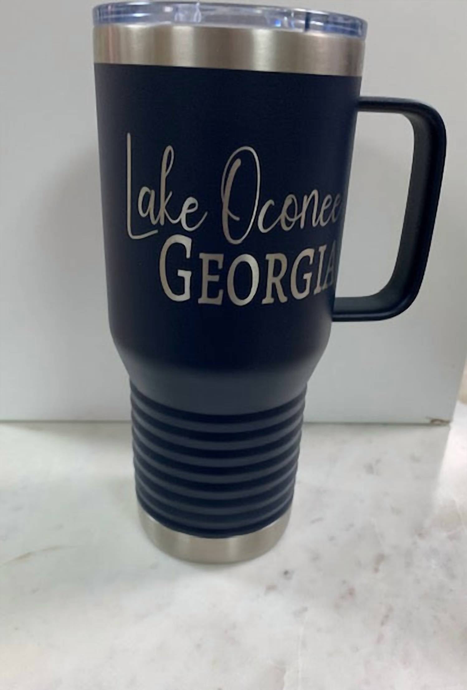 Town Pride - Lake Oconee Handled Travel Mug