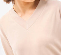 Mary Square Hazel Top in mink - women's long sleeve top - detail view