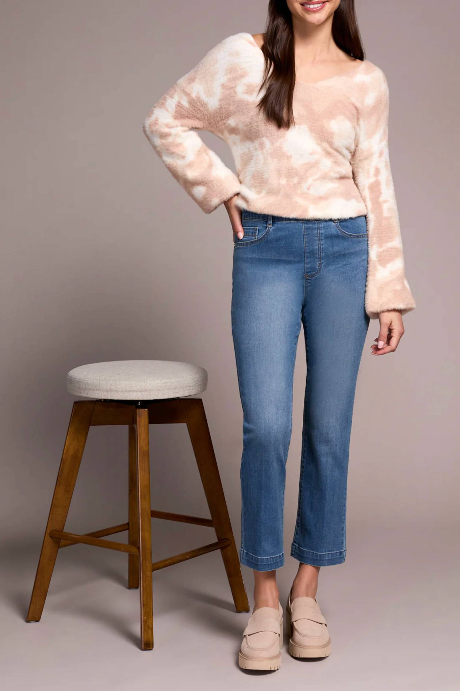 Tribal - Audrey Pull-on Crop Jeans