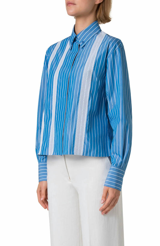 Akris Punto - Pyjama Stripe Boxy Collared Shirt