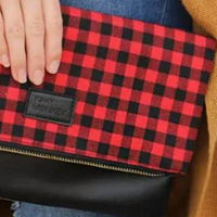 Funky Monkey - Women's Buffalo Check Foldover Clutch