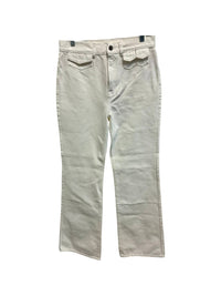 Chloe Women's Pre-loved High Rise Flare Jeans With Mini Flap Pockets At Waist in white - women's jeans
