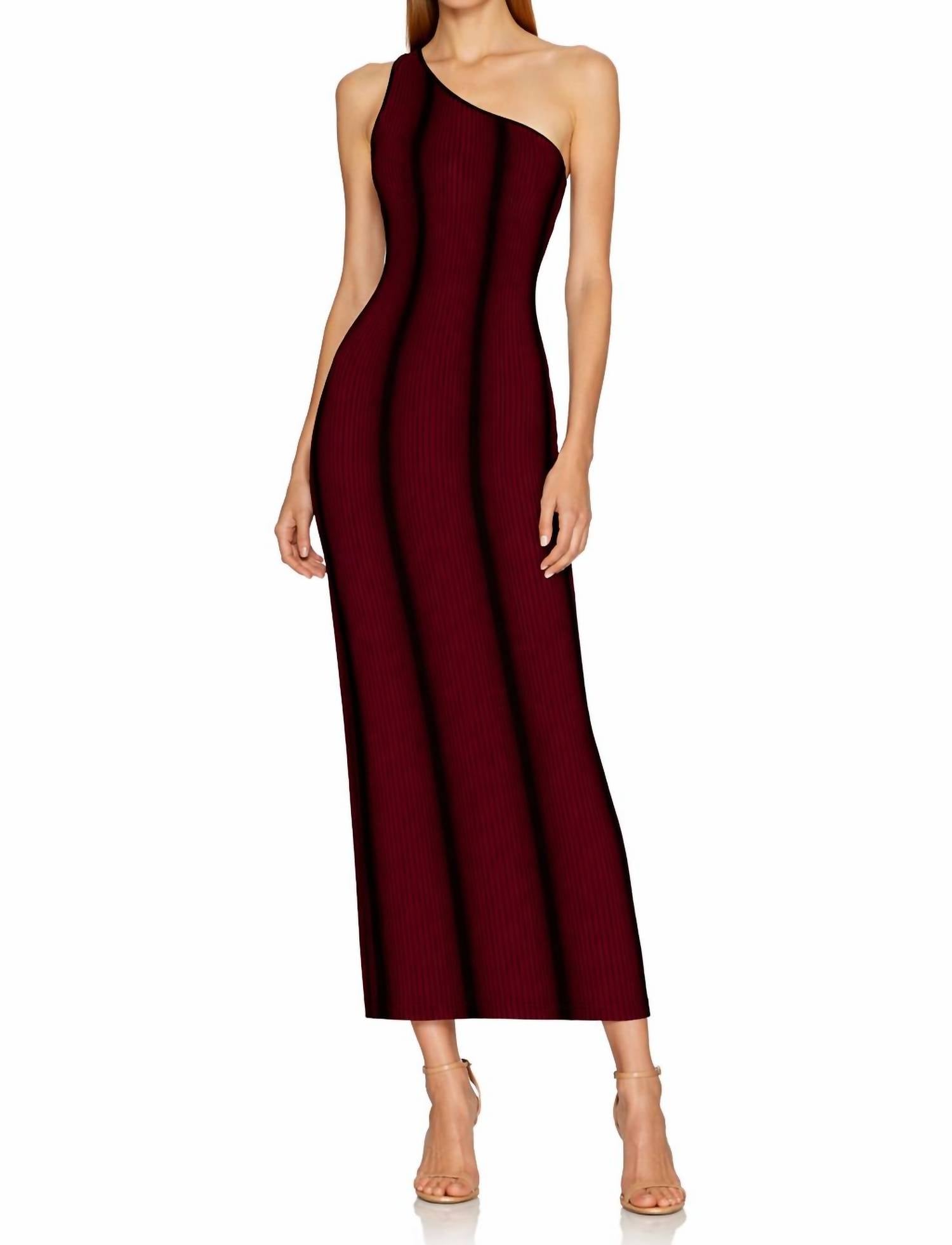 Ser.O.Ya - One Shoulder Ribbed Maxi Dress