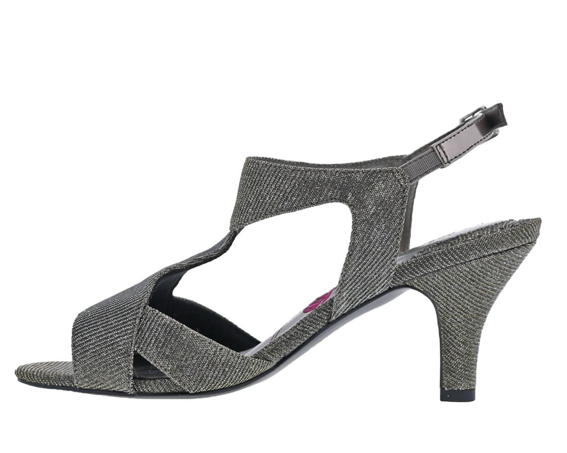 Ros Hommerson Women's Lucky Slingback Heel Sandal in silver - women's heels - detail view