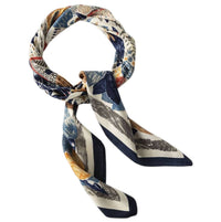 Funkyrel Women's Graffiti Floral Square Scarf & Head Wrap in blue - women's scarf