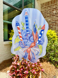 Songbird Grove Collection - Patriotic Hydrangeas Yard Art