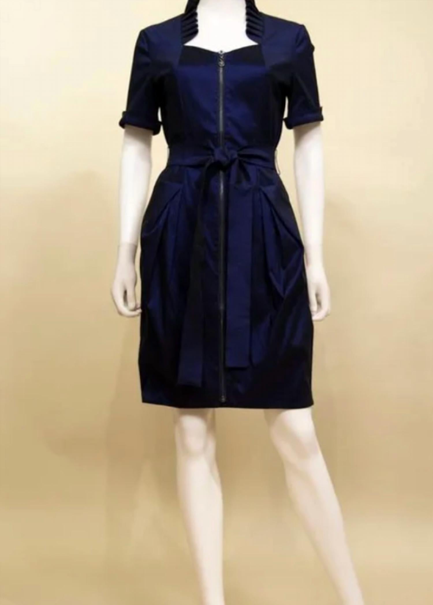 Samuel Dong Women's Full Zip Dress in midnight blue 1 - women's dress - view 4