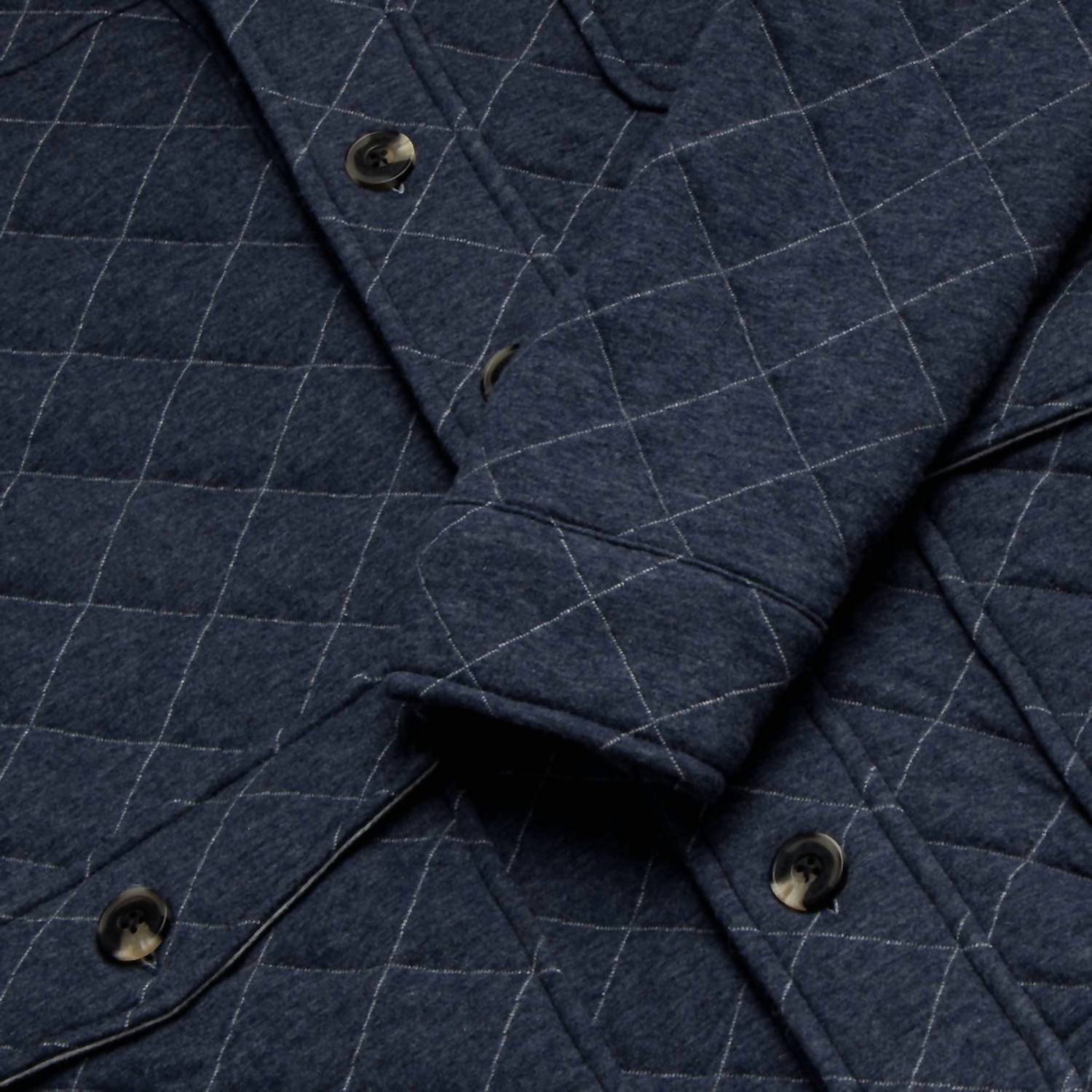 Surfside Supply Men's Austin Quilted Shawl Cardigan in navy heather - men's sweater - view 4