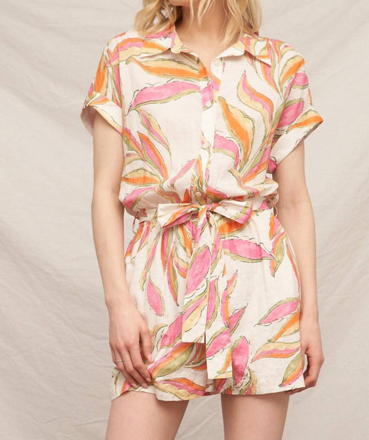 En Creme - Eliza Tropical Print Romper