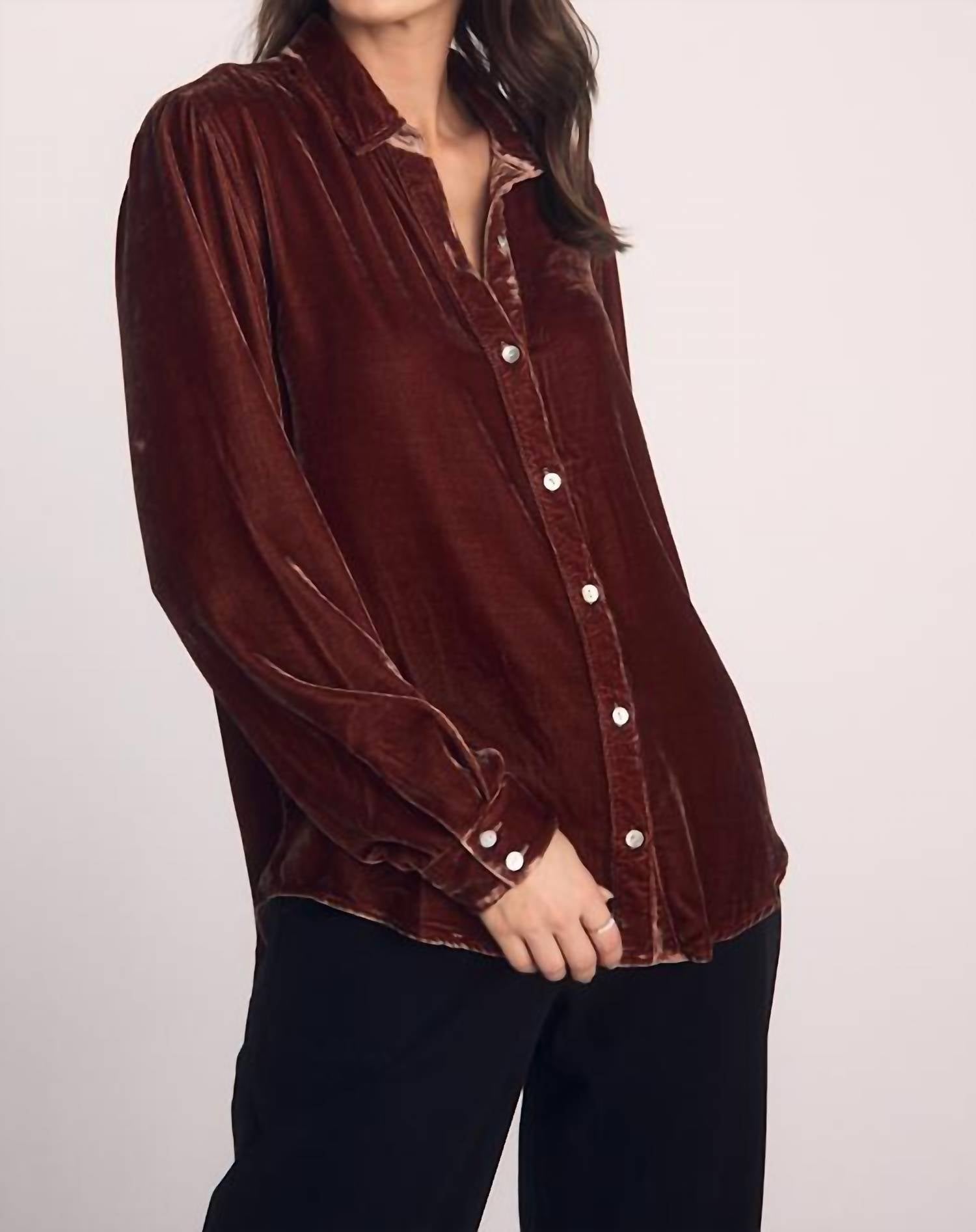Bella Dahl Long Sleeve Classic Shirt in amber honey - women's long sleeve top