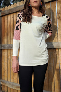 Haptics - Long Sleeve Leopard Color Block