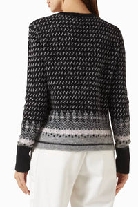 Saint Art Nordic Sweater in black multi - women's sweater - detail view