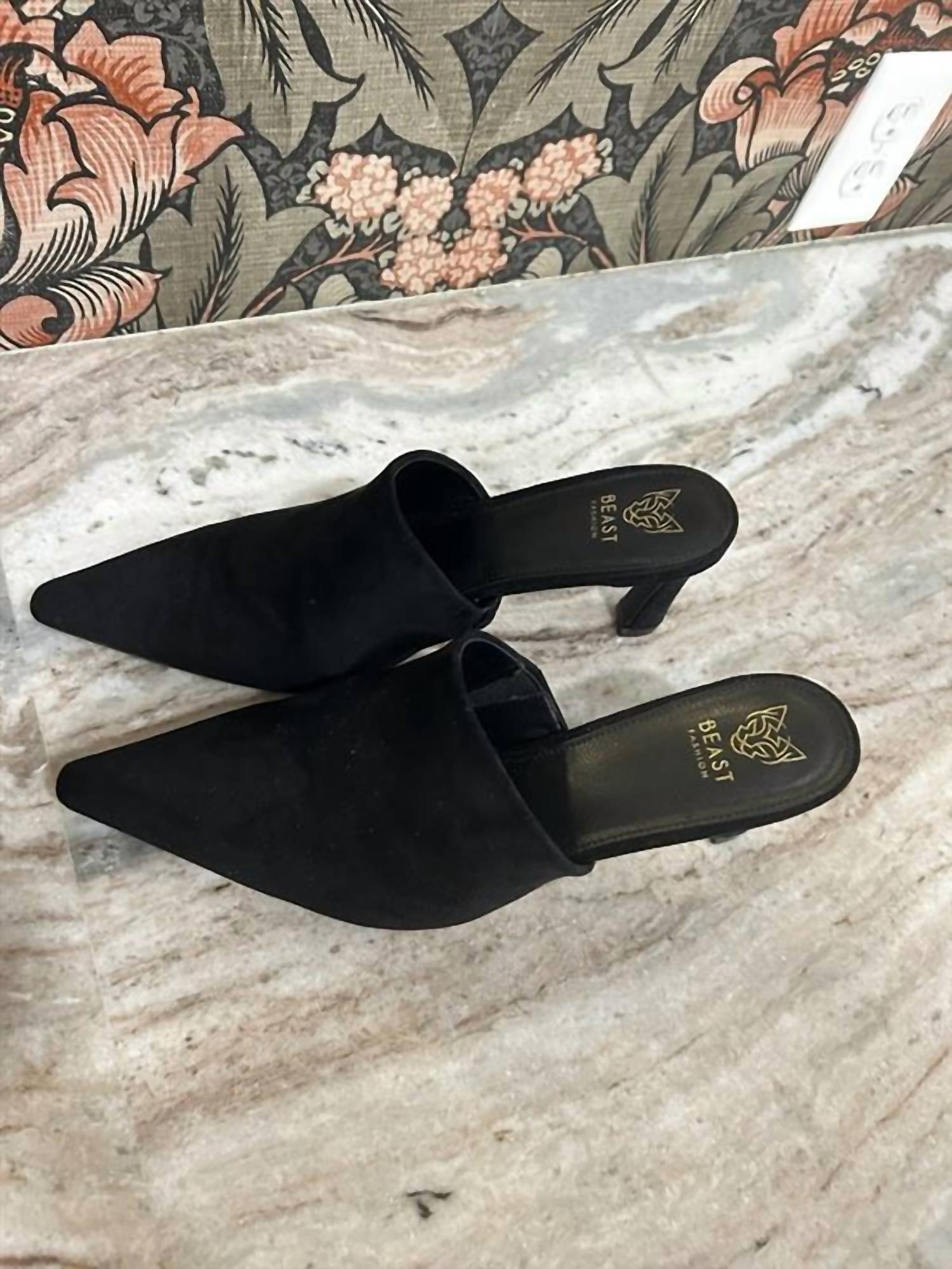 Beast Fashion - Women's Pointed Slip On Kitten Heels