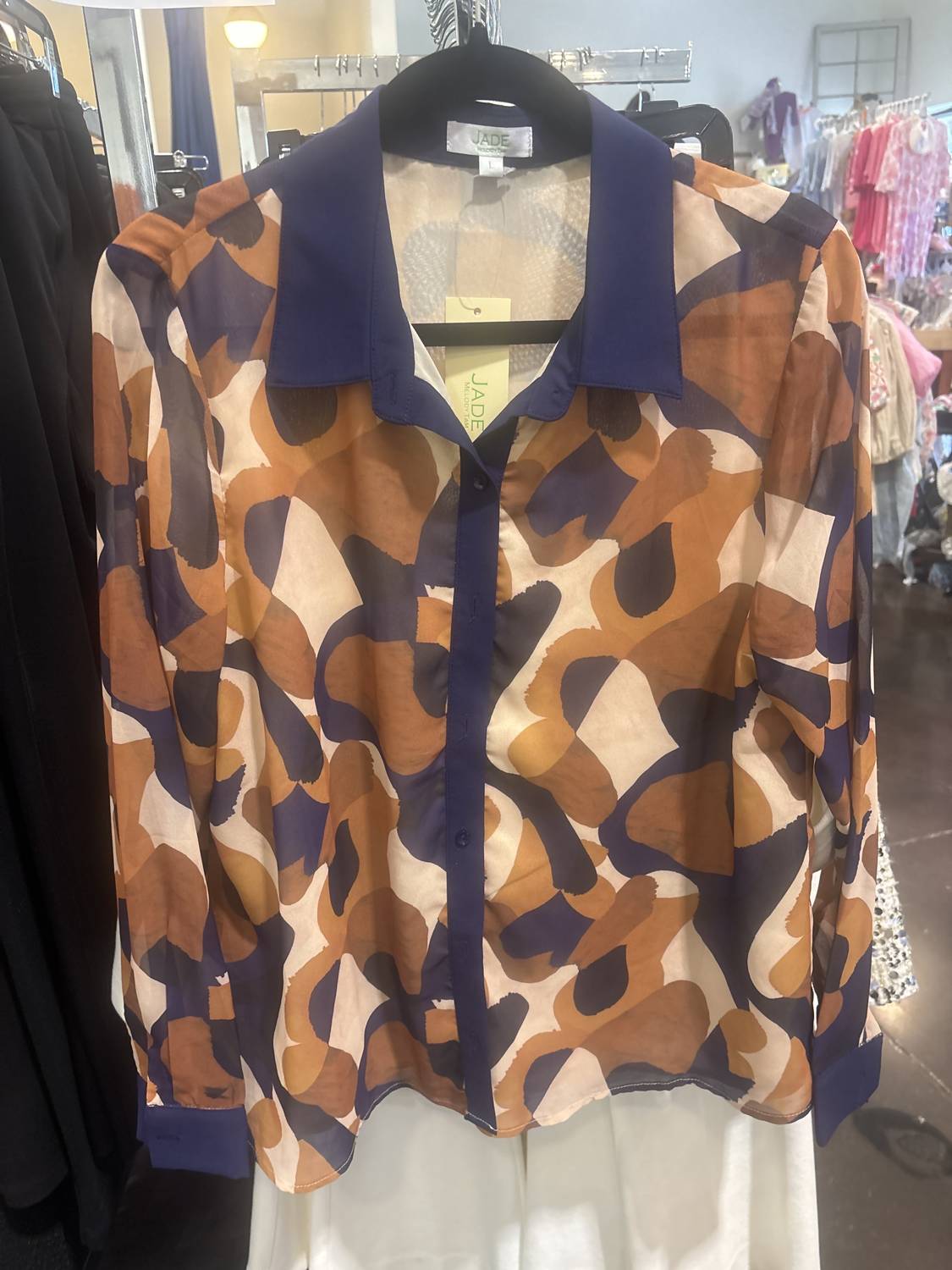 Jade - Sheer Overlay Lined blouse