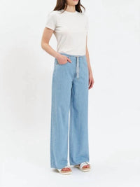 DAZE Madison Mid Rise Wide Leg Jeans in blue - women's jeans - alternate view