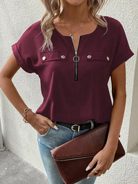 Faire - SHORT SLEEVE ZIPPER TOP