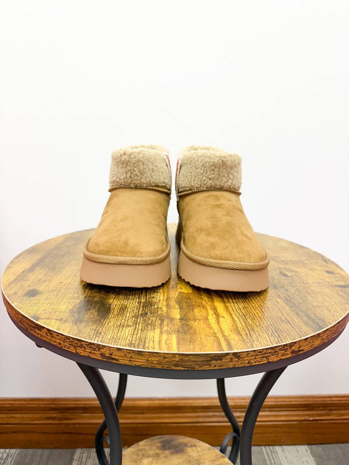 Mia Shoes - Women's Faux Shearling Platform Bootie