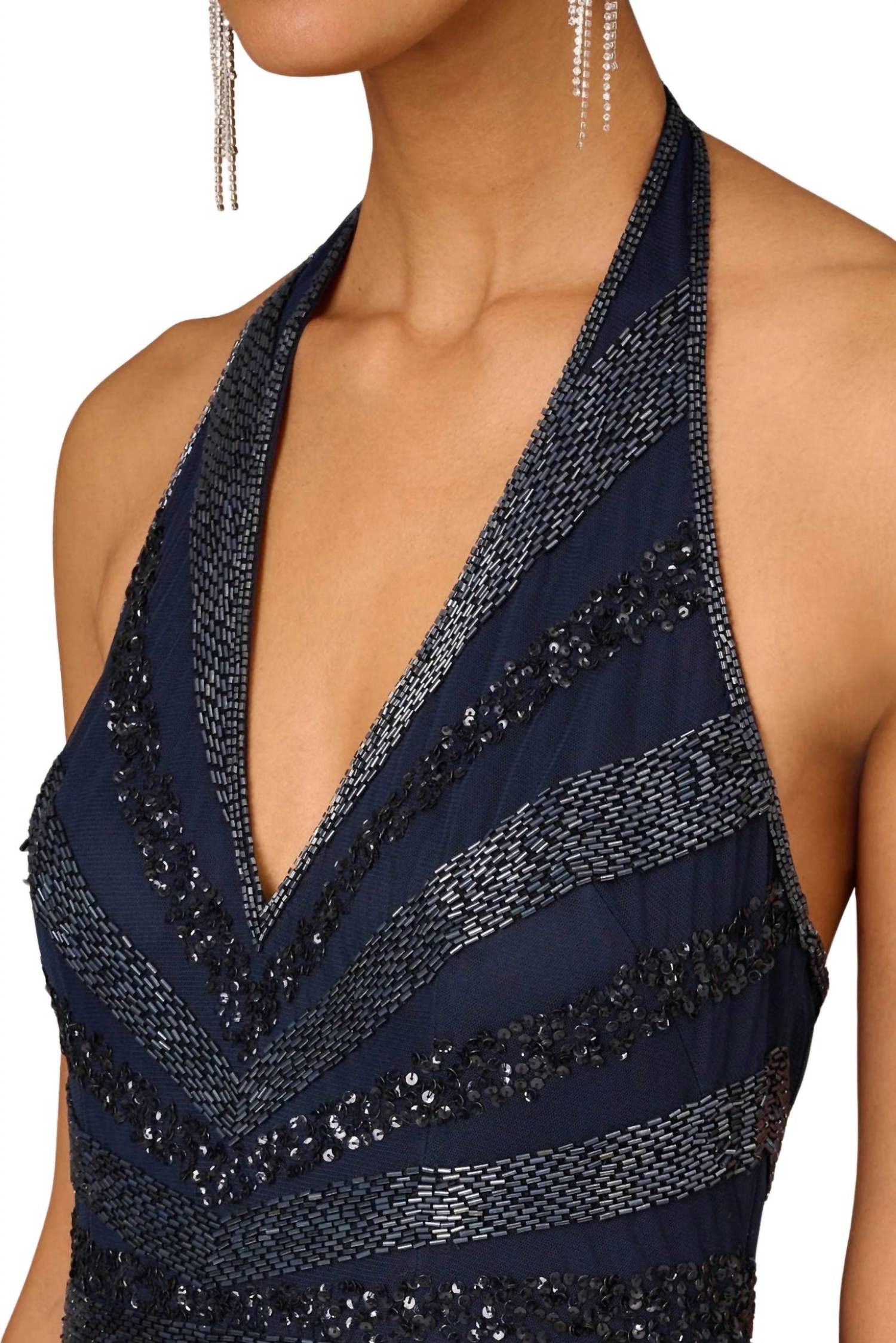 Aidan Mattox - Women's Halter Beaded Gown