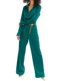 ALLISON NEW YORK JOAN SATIN PANTS in emerald - women's pants - view 4