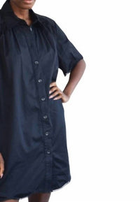 Never a Wallflower Megan Dress in black sateen - women's dress - detail view