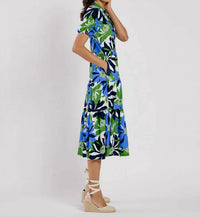 JUDE CONNALLY Portia Dress in navy green white - women's dress - alternate view