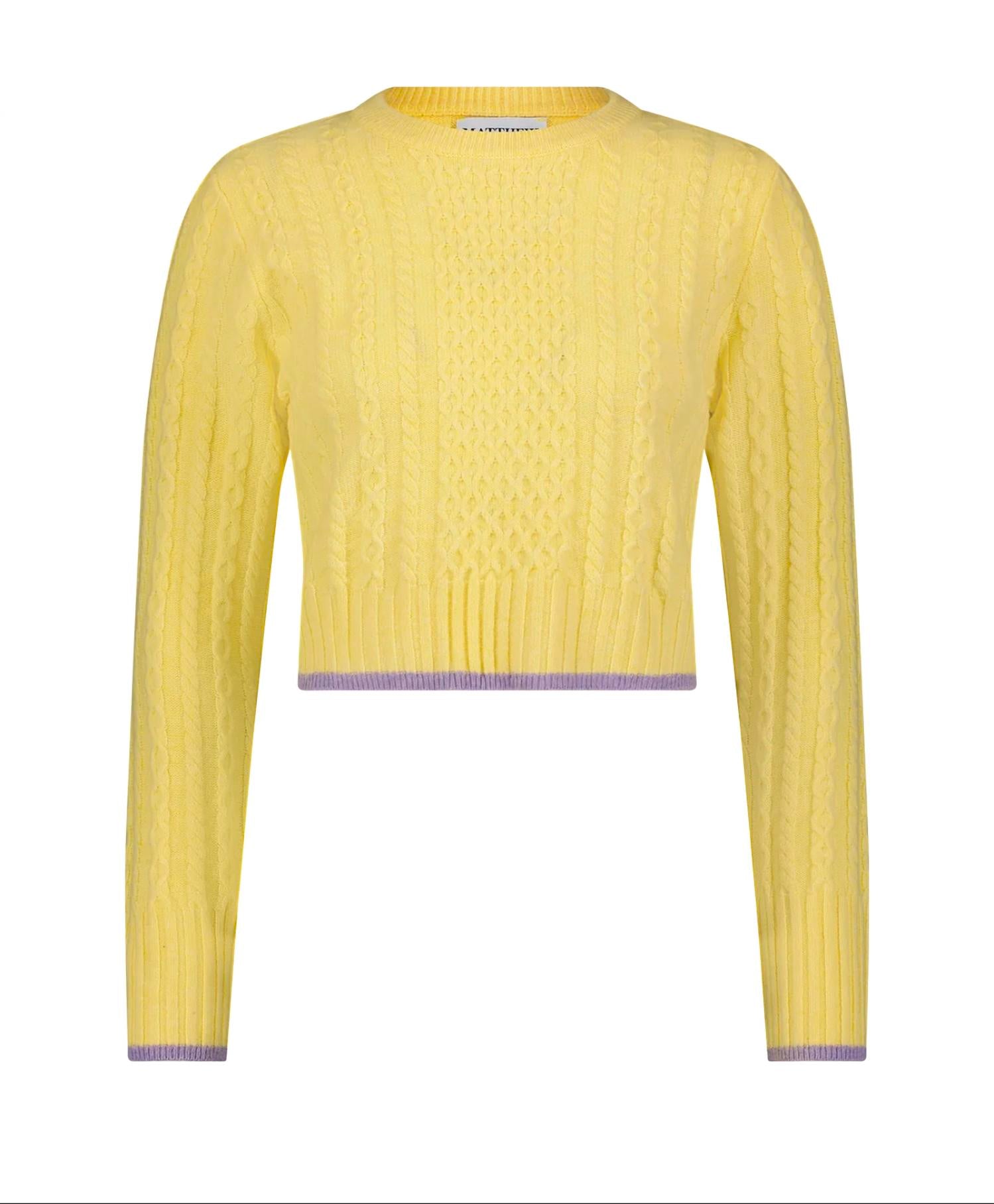 Matthew Bruch - Cable Knit Crew Neck Sweater