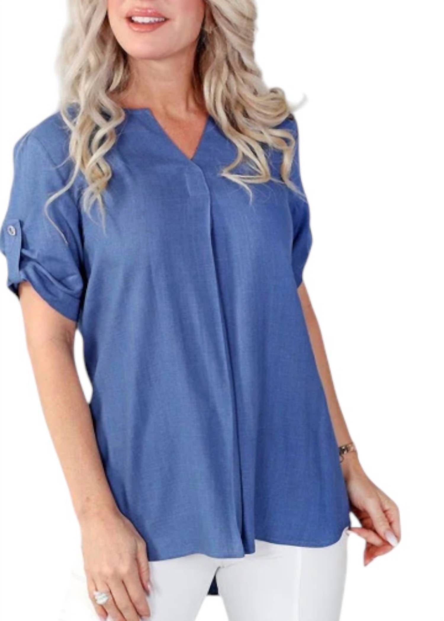 Michael Tyler - V-neck Short Sleeve Top