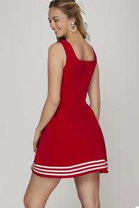 She + Sky - GAME DAY SLEEVELESS SQUARE NECK MINI DRESS
