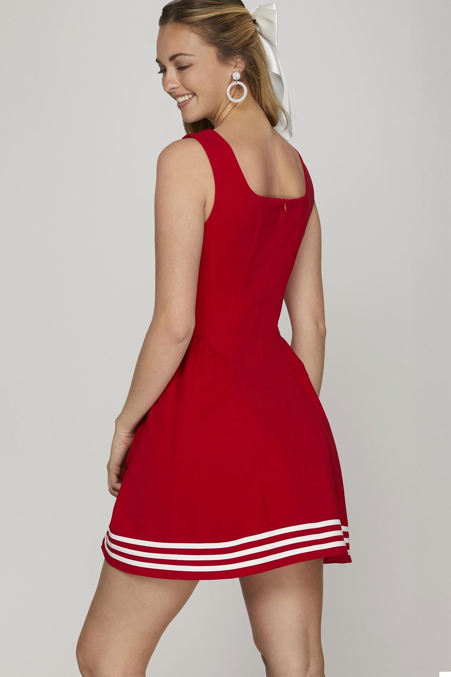 She + Sky - GAME DAY SLEEVELESS SQUARE NECK MINI DRESS