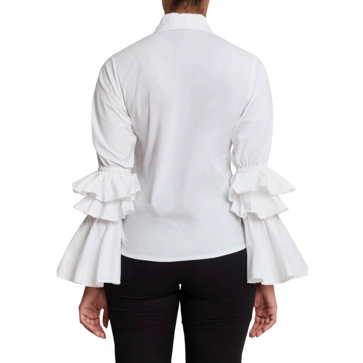 The Lulo Project - Brave Ruffle Bell Sleeve Stretch Shirt