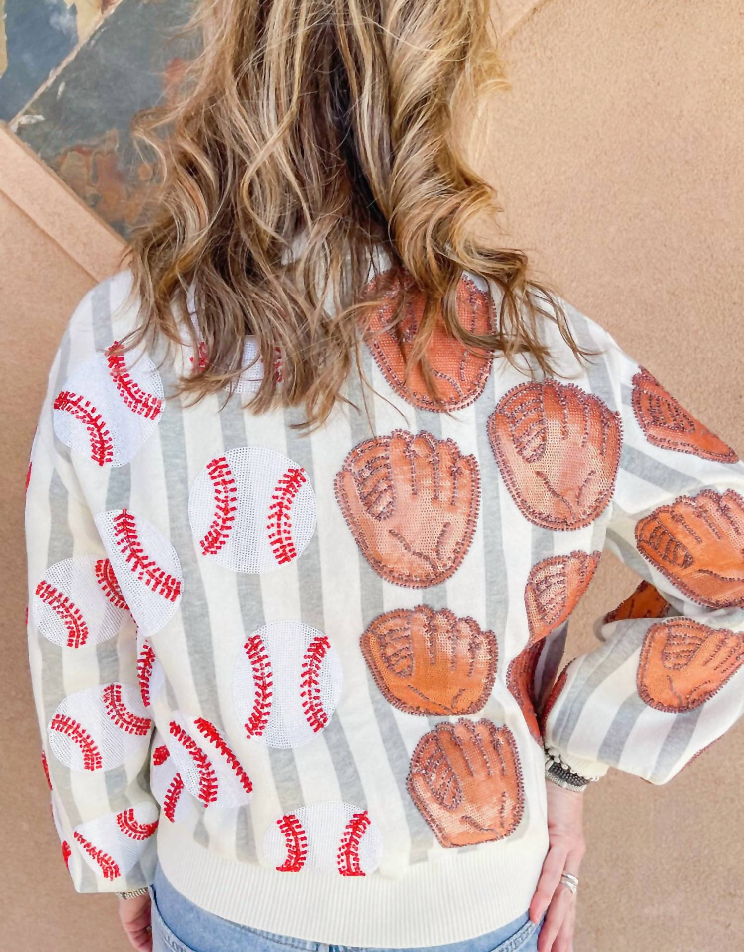 Queen Of Sparkles - Baseball & Glove Cardigan