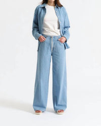DAZE Madison Wide Leg Denim in blue - women's pants