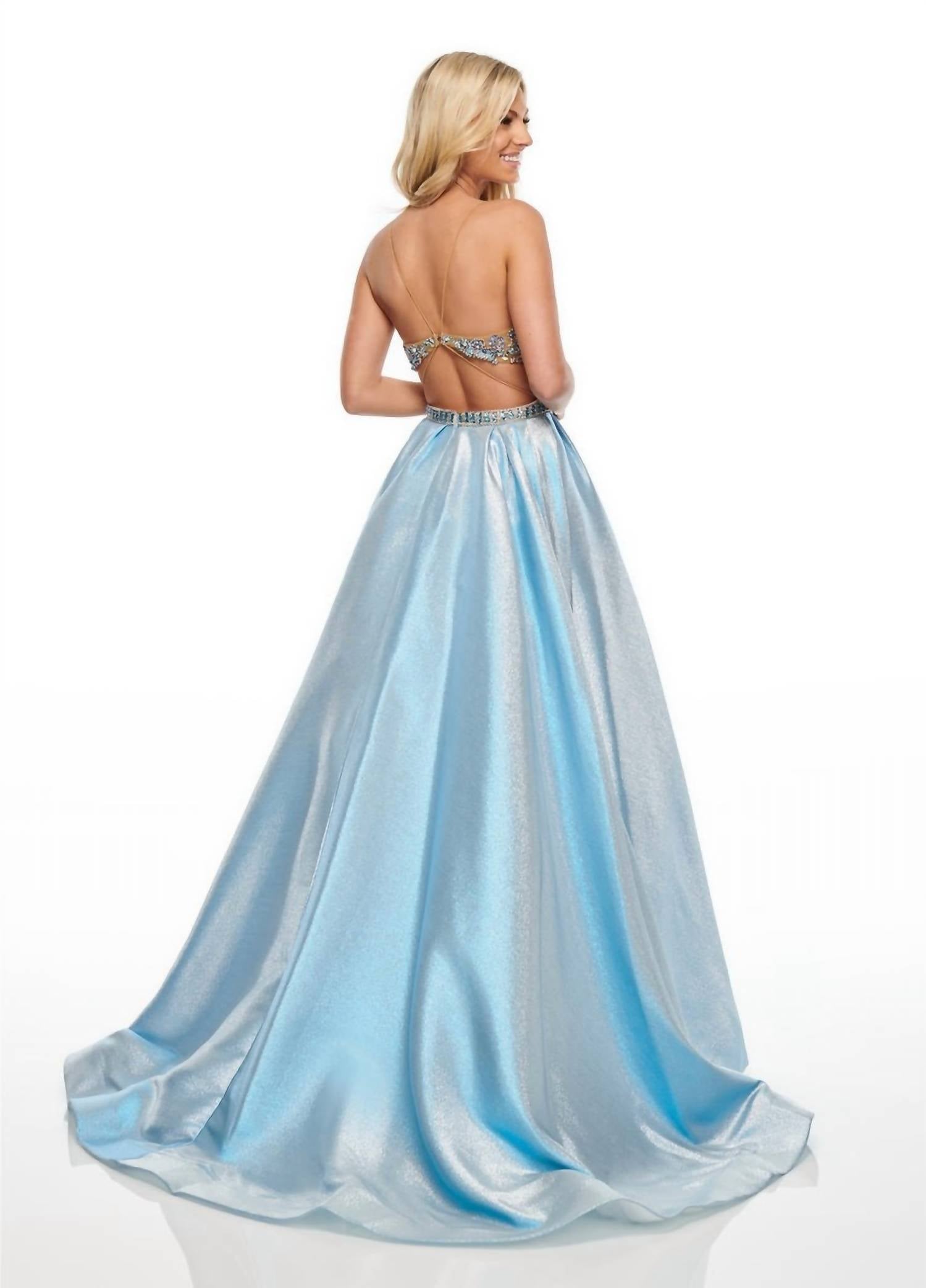 Rachel Allan - Shimmer Woven Beaded Princess Gown