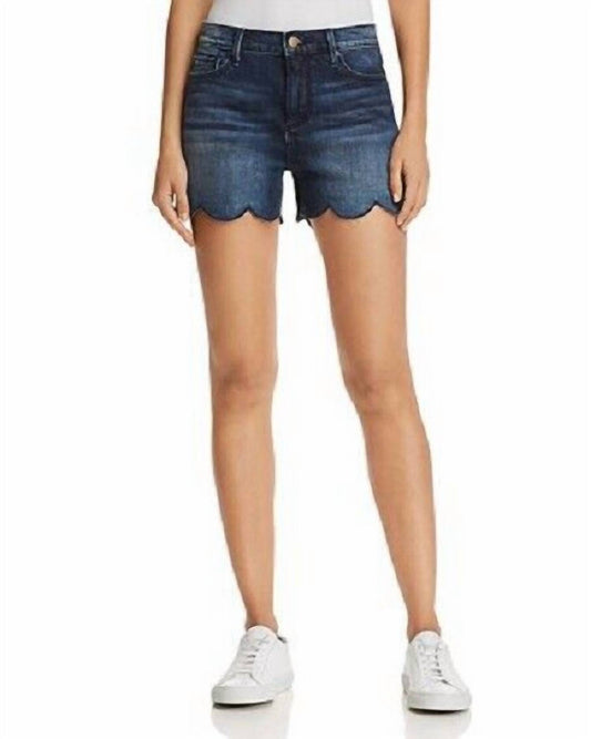 Aqua - Scalloped Hem Jean Shorts