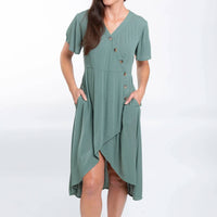 Elsie & Zoey - Ayanna V-Neck Short Sleeve Dress