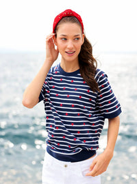 Shiraleah - Stripes And Stars Short Sleeve Sweatshirt