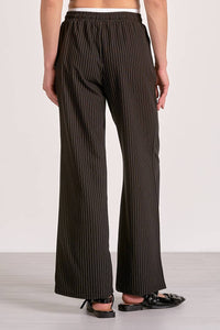 Elan - Women's Layered Pinstripe Pants
